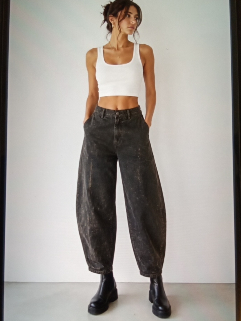 GAP Barrel Slightly Tie Dye All Over High Waited Trendy Casual Quiet Luxury Zero